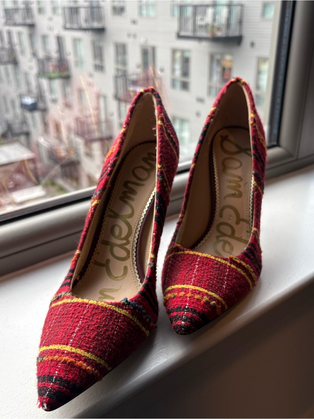 Sam Edelman | Red Plaid Tweed Pumps SZ 9 1/2